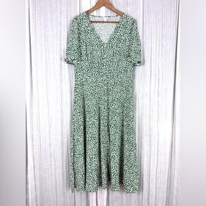 Ava & Viv Green Floral Daisy Midi Dress